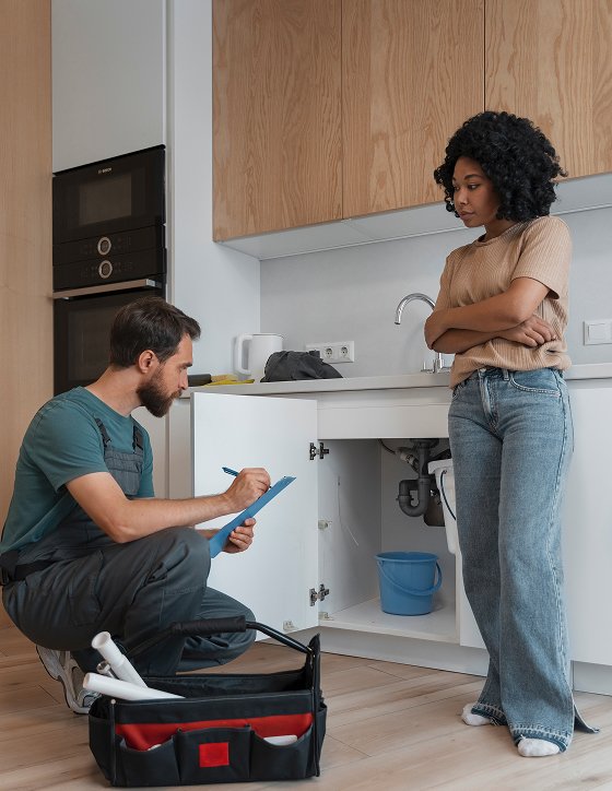 Home service professional working